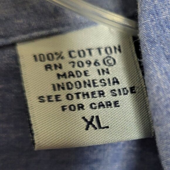 Batik Bay Men's XL Blue Floral Short Sleeve Button Front Cotton Hawaiian Shirt - Picture 4 of 9